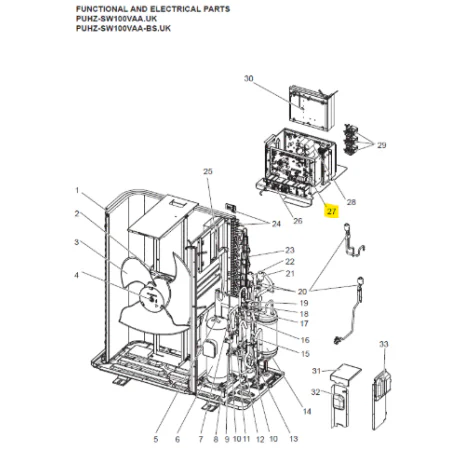 Placa de control unidad exterior MITSUBISHI ELECTRIC ECODAN PUHZ-SW100VAA.UK