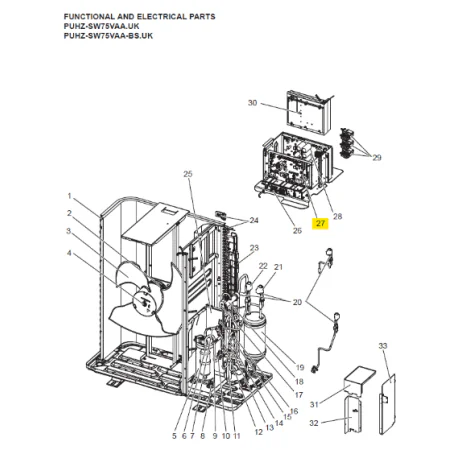 Placa control unidad exterior MITSUBISHI ELECTRIC ECODAN PUHZ-SW75VAA.UK