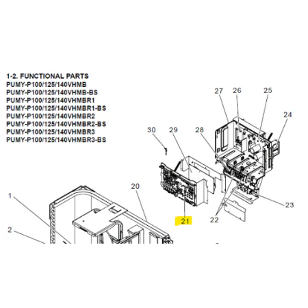 Placa de control exterior MITSUBISHI ELECTRIC modelo PUMY-P125VHMBR32