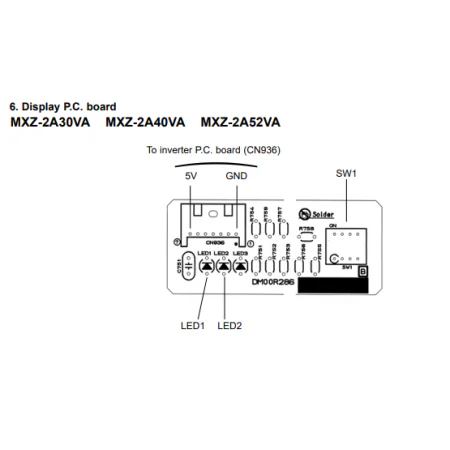 Placa display unidad exterior MITSUBISHI ELECTRIC modelo MXZ-2A40VA-E2