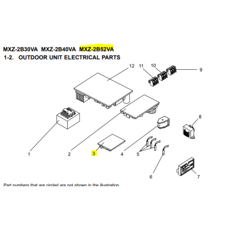 Placa interface P.C BOARD exterior MITSUBISHI ELECTRIC modelo MXZ-2B52VA-E1