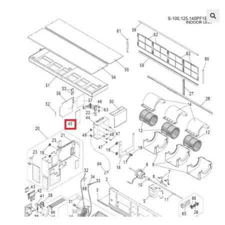 Placa electrónica control unidad interior PANASONIC S-125PF1E5A