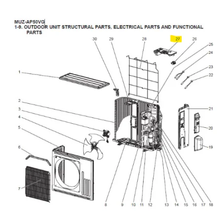 Placa inverter exterior MITSUBISHI ELECTRIC modelo MUZ-AP50VG-E1