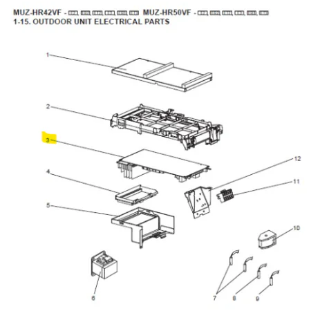 Placa inverter exterior MITSUBISHI ELECTRIC modelo MUZ-HR42VF-E2