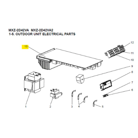 336-Placa electrónica inverter unidad exterior MITSUBISHI ELECTRIC MXZ-2D42VA2-E2