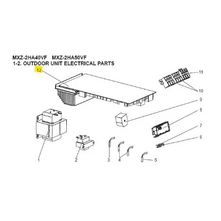 Placa inverter exterior MITSUBISHI ELECTRIC modelo MXZ-2HA40VF-E1/E2