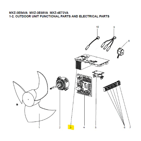 Placa inverter unidad exterior Mitsubishi Electric MXZ-3E54VA-E1