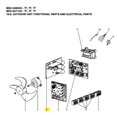 Placa inverter unidad exterior MITSUBISHI ELECTRIC modelo MXZ-4A71VA-E5