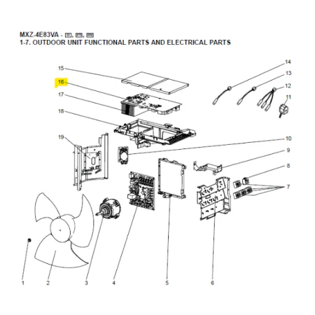 Placa inverter exterior MITSUBISHI ELECTRIC modelo MXZ-4E83VA-E4