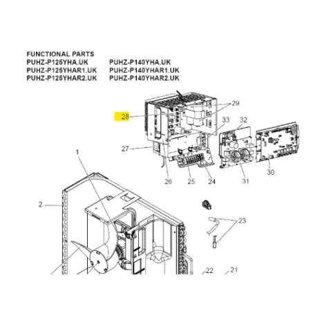 Placa inverter exterior MITSUBISHI ELECTRIC modelo PUHZ-P140YHA
