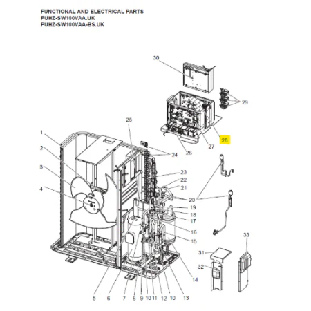 Placa inverter unidad exterior MITSUBISHI ELECTRIC ECODAN PUHZ-SW100VAA.UK