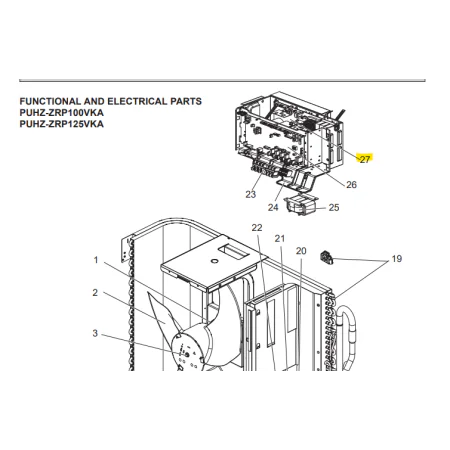 Placa inverter exterior MITSUBISHI ELECTRIC modelo PUHZ-ZRP100VKA 411656