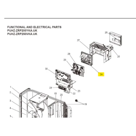 Placa inverter exterior MITSUBISHI ELECTRIC modelo PUHZ-ZRP250YKAR1.UK