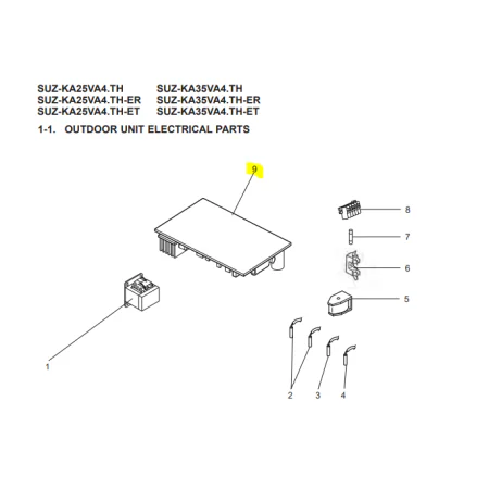 Placa inverter exterior MITSUBISHI ELECTRIC modelo SUZ-KA35VA3.TH