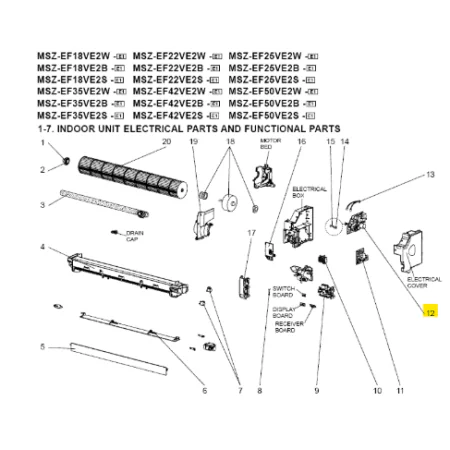 Placa de potencia unidad interior MITSUBISHI modelo MSZ-EF42VE2B-E1