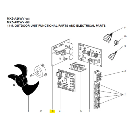 Placa potencia inverter exterior MITSUBISHI ELECTRIC modelo MXZ-A32WV E1