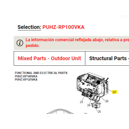 Placa electrónica de potencia unidad exterior Mitsubishi Electric PUHZ-RP100VKA