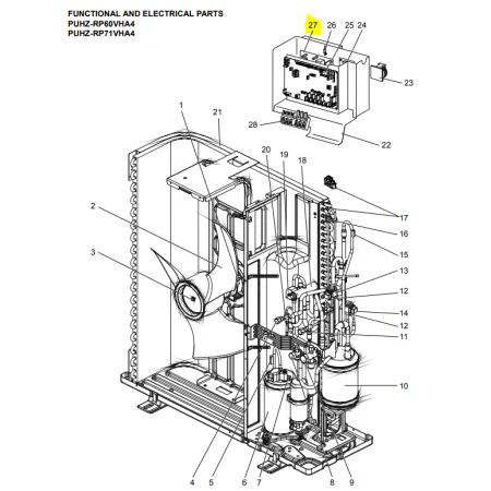 Placa electronica de potencia unidad exterior Mitsubishi Electric PUHZ-RP71VHA4 258504