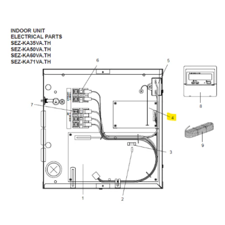 Placa de potencia interior MITSUBISHI ELECTRIC modelo SEZ-KA50VA.TH
