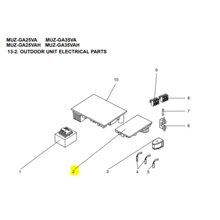 T442- Placa POWER P.C BOARD exterior MITSUBISHI ELECTRIC modelo MUZ-GA35VA-E3 E22B83444
