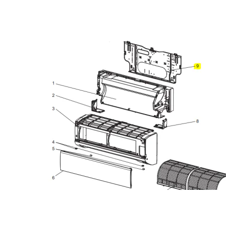 PLANCHA DE FIJACIÓN SPLIT MISTUBISHI ELECTRIC MSZ-HR42VF-E1 E12 J98 970