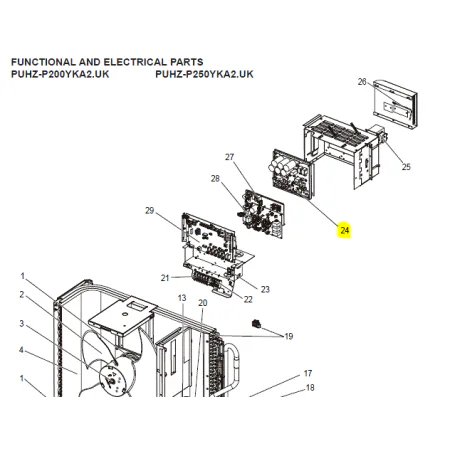 Placa inverter exterior MITSUBISHI ELECTRIC modelo PUHZ-P200YKA.UK