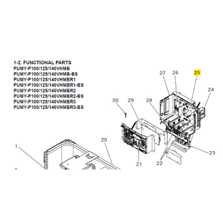Placa inverter exterior MITSUBISHI ELECTRIC modelo PUMY-P125VHMBR32