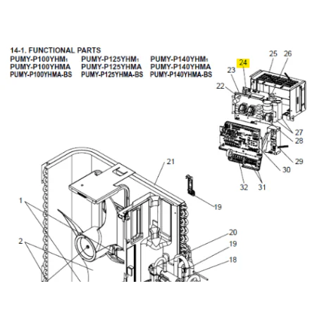 Placa inverter exterior MITSUBISHI ELECTRIC modelo PUMY-P140YHM1