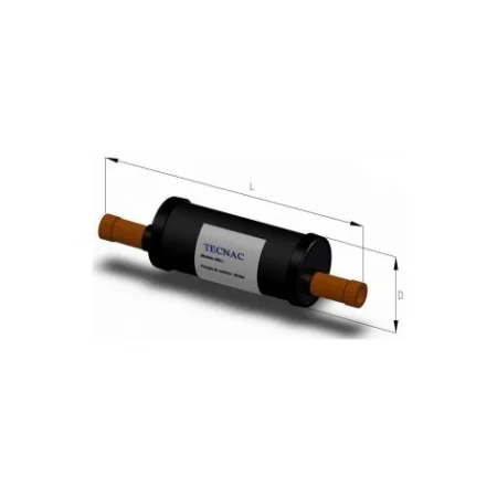 SILENCIADORES DESCARGA SIMPLES "TECNAC": DIMENSIONES EN MM: ø50,8/LARGO 189. VOLUMEN ITN. DM³:10.500. CONEX. SOLDAR 1/2".