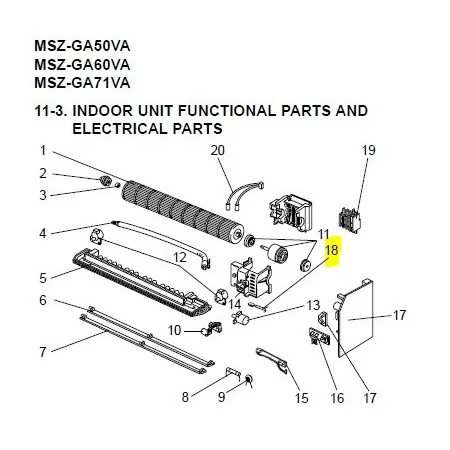 Sonda ambiente Mitsubishi Electric unidad interior MSZ-GA50VA E1