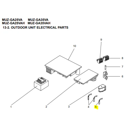 Sonda ambiente unidad exterior MITSUBISHI ELECTRIC modelo MUZ-GA25VA E1
