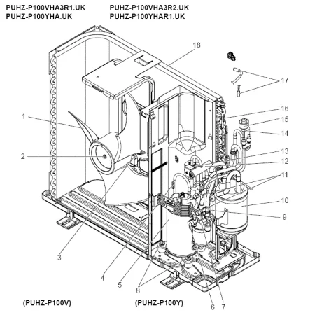Sondas unidad exterior MITSUBISHI ELECTRIC modelo PUHZ-P100VHA3R2.UK