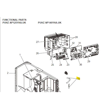 SONDA TH6-TH7 UNIDAD EXTERIOR MITSUBISHI ELECTRIC MODELO PUHZ-SP125YHA.UK
