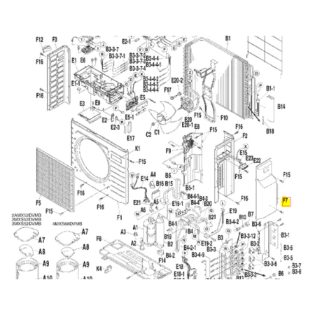 Tapa de servicio unidad exterior DAIKIN 2MXS50H2V1B