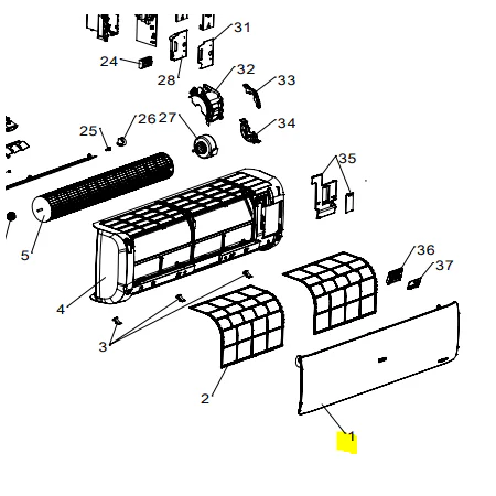 Tapa filtros unidad interior HAIER AS18TD2HRA-TH2
