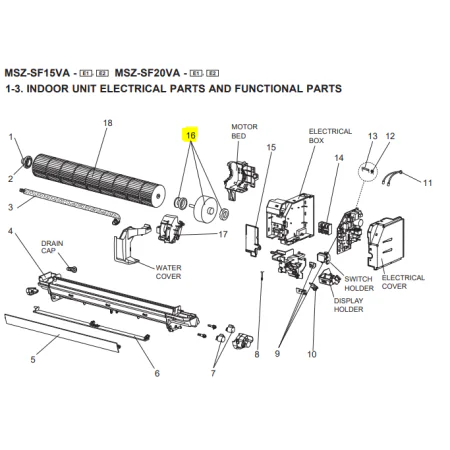 MOTOR VENTILADOR UNIDAD INTERIOR MITSUBISHI ELECTRIC MSZ-SF15VA-E1